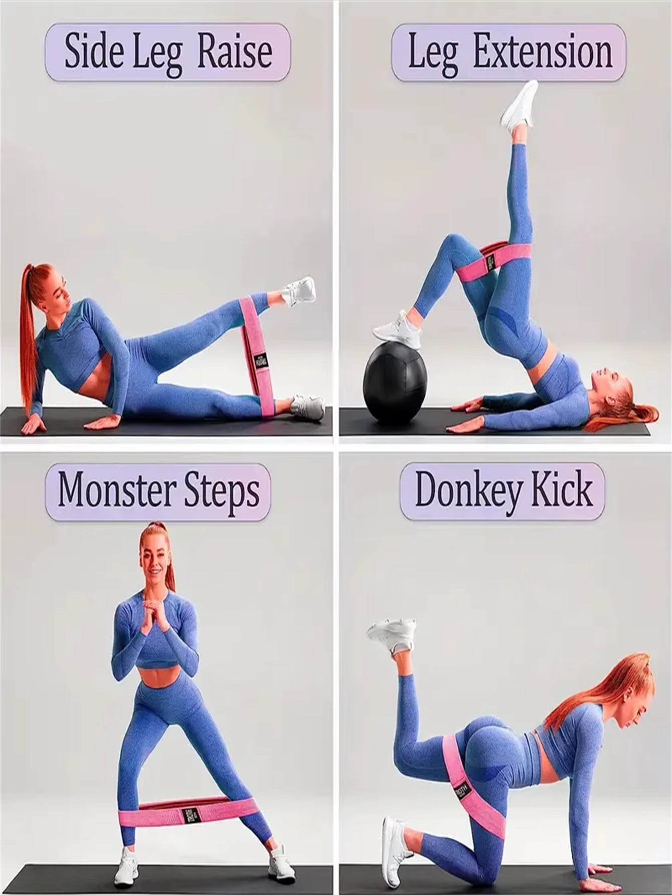 Pilates Yoga Elastic Resistance Bands, Exercise Stretch Flex Band for Booty Legs Workout