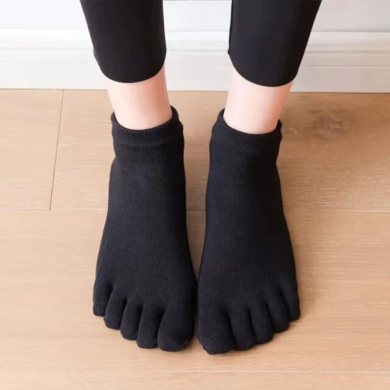 Pilates Socks Five Toe Non-Slip Yoga Socks Anti-Slip Fitness Cotton Socks