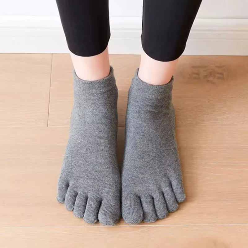 Pilates Socks Five Toe Non-Slip Yoga Socks Anti-Slip Fitness Cotton Socks