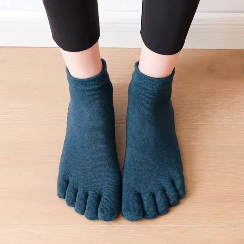 Pilates Socks Five Toe Non-Slip Yoga Socks Anti-Slip Fitness Cotton Socks